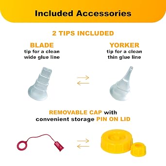 FastCap 4oz Glue Bottle, with 2-Chamber No-Drip System. Each Bottle with 2 Replaceable Tips. (Pack of 2 Bottles)