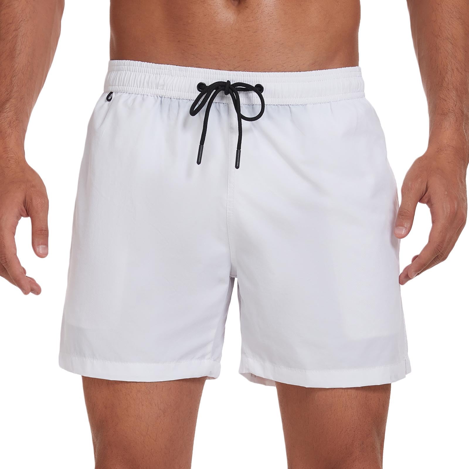 Cambkatl Men's Quick Dry Loose Swim Trunks Casual Summer Elastic Waist Swimsuit Athletic Beach Shorts with Storage Bag