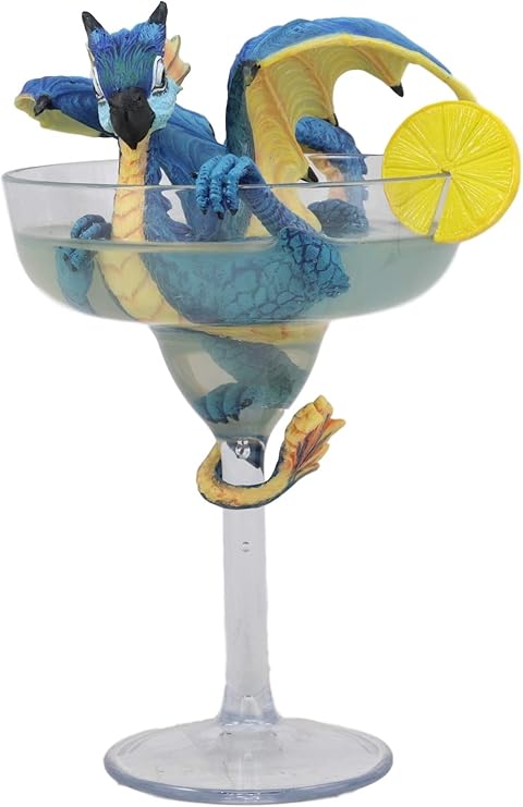 Amazon Ebros 酔っ払った飲み物 スピリット ドリンクとドラゴンの像 高さ7 75インチ 中世ルネッサンスファンタジー装飾フィギュア マルガリータ スカーレット インコウ ウィルムリングドラゴン 置物 オブジェ オンライン通販
