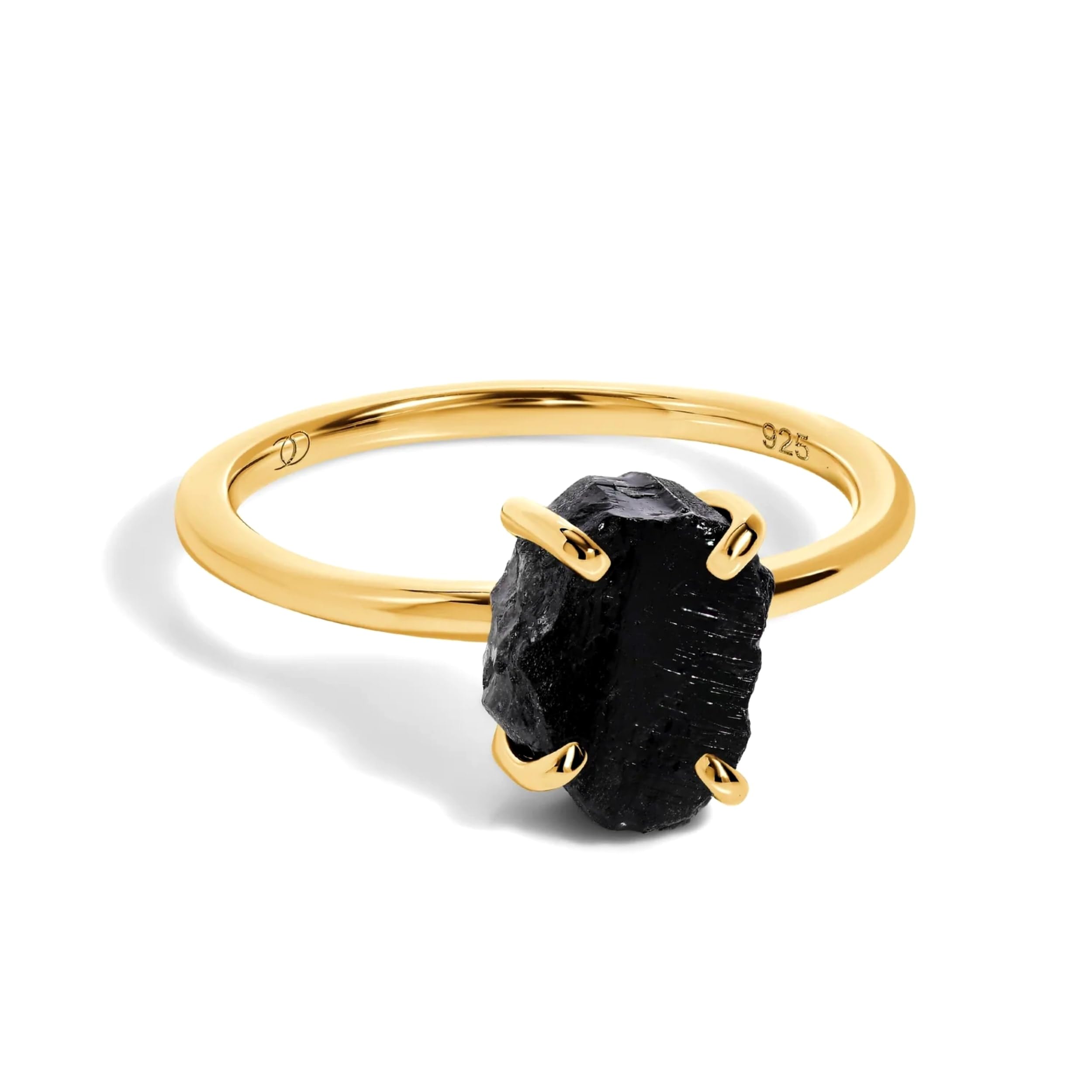 Moon Magic | Black Obsidian Ring | Onyx Ring for women Multi Color/Real 925 Sterling Silver | 18k Rose Yellow Gold Birthstone Rings for Women/Genuine