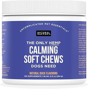 Natural Rapport Dog Calming Treats - The Only Calming Soft Chews that Dogs Need - 120ct Chews that Contain Chamomile to Alleviate Stress