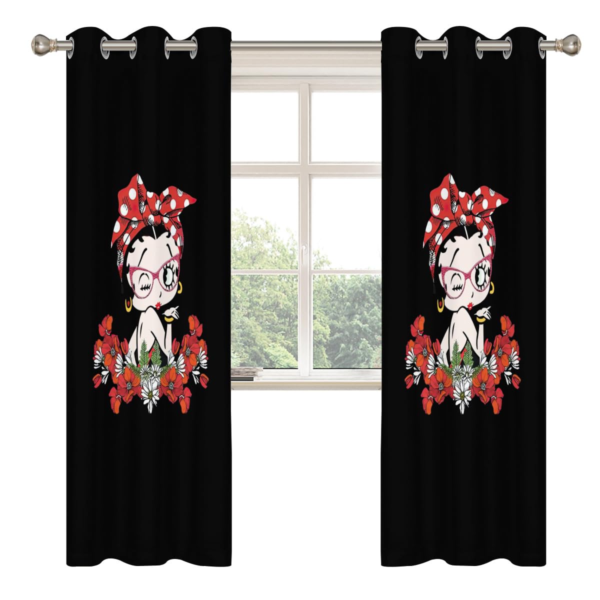 Betty Boop ベティーちゃん レア４点セット マット カーテンなど Amazon｜ベティちゃん のれん 暖簾 ベティブープ 間仕切り 断熱 目隠し