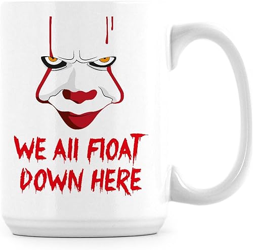 Taza Pennywise 2017 IT Clown Coffee Mugs We All Float Down Here Cup (15 oz)
