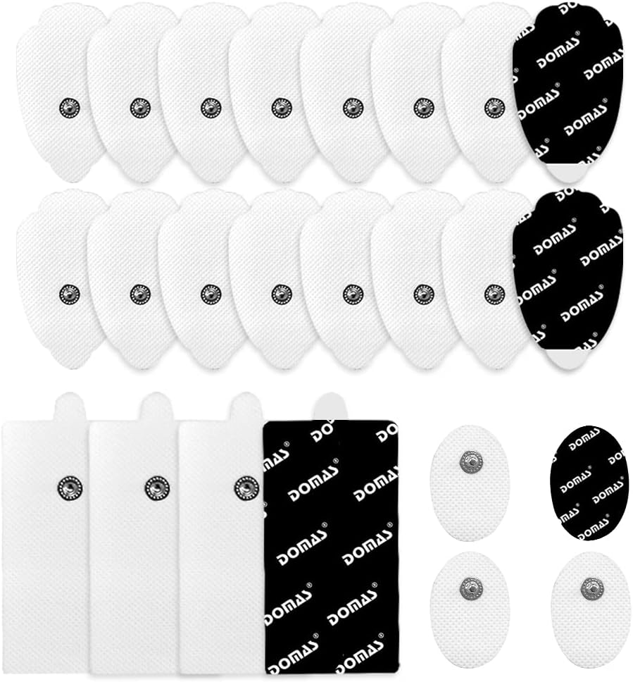 Tens Unit Replacement Electrode Pads - Self Adhesive Patch Reusable Sticky Tens Unit Pads Pack of 24Pcs(12 Pairs) Carbon Conductive Gel for Muscle Stimulator Device - Non Irritating Design