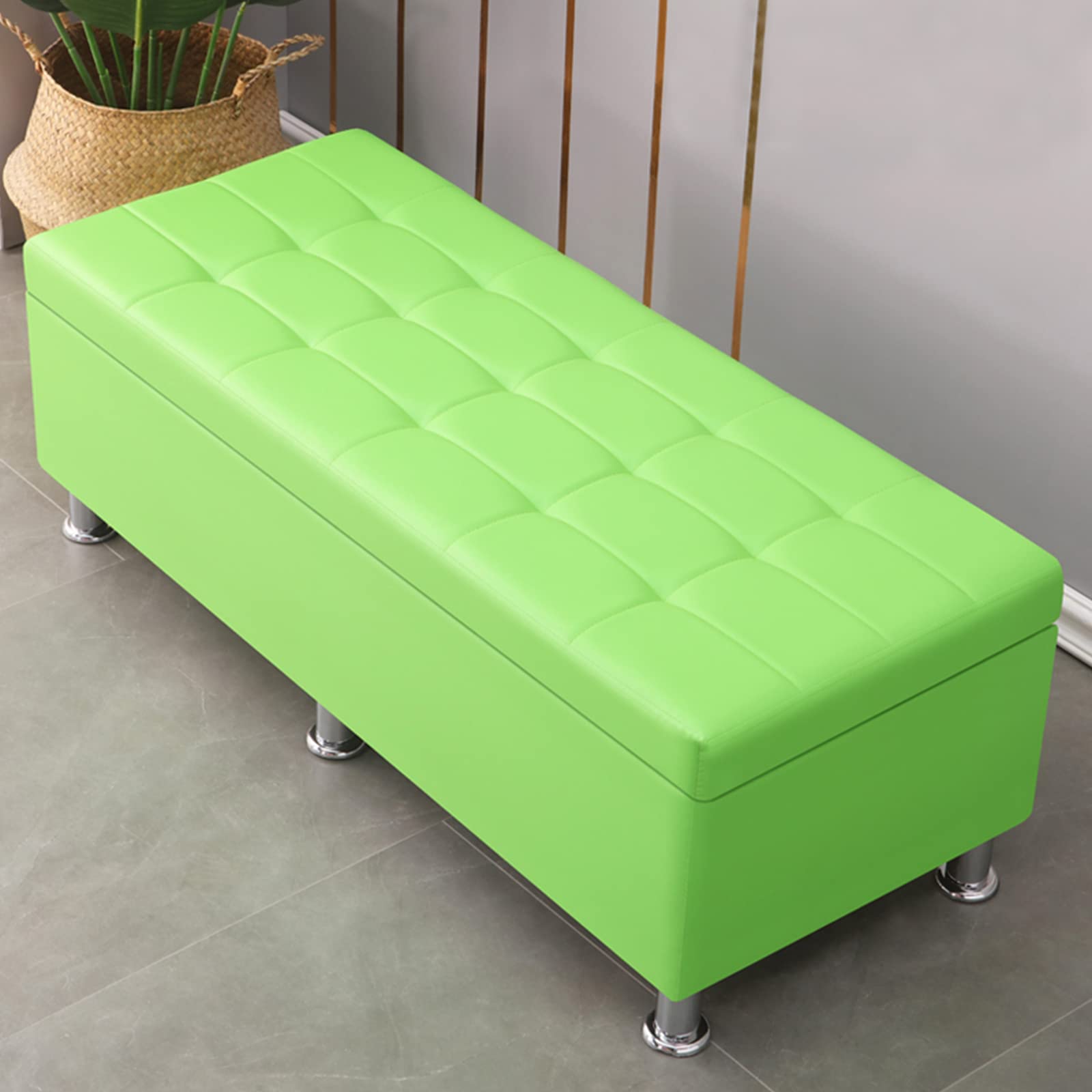 Pouf coffre rectonculaire de 100 cm pour ranger la chambre à coucher