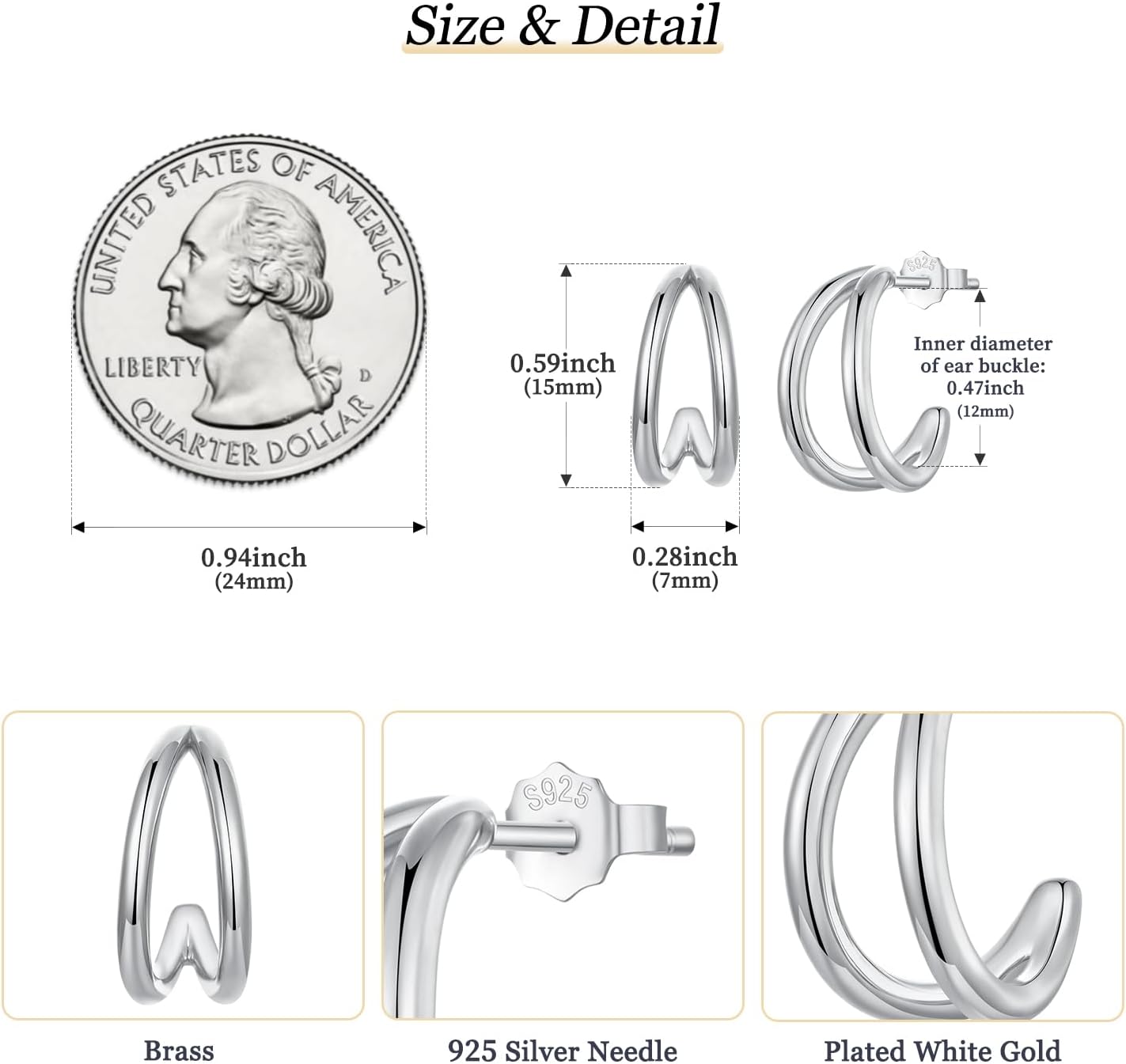 MUNDELL 14K Gold Plated 925 Sterling Silver Dainty X Stud Earrings Minimalist Hypoallergenic Earring for Women Jewelry Gifts - Image 5