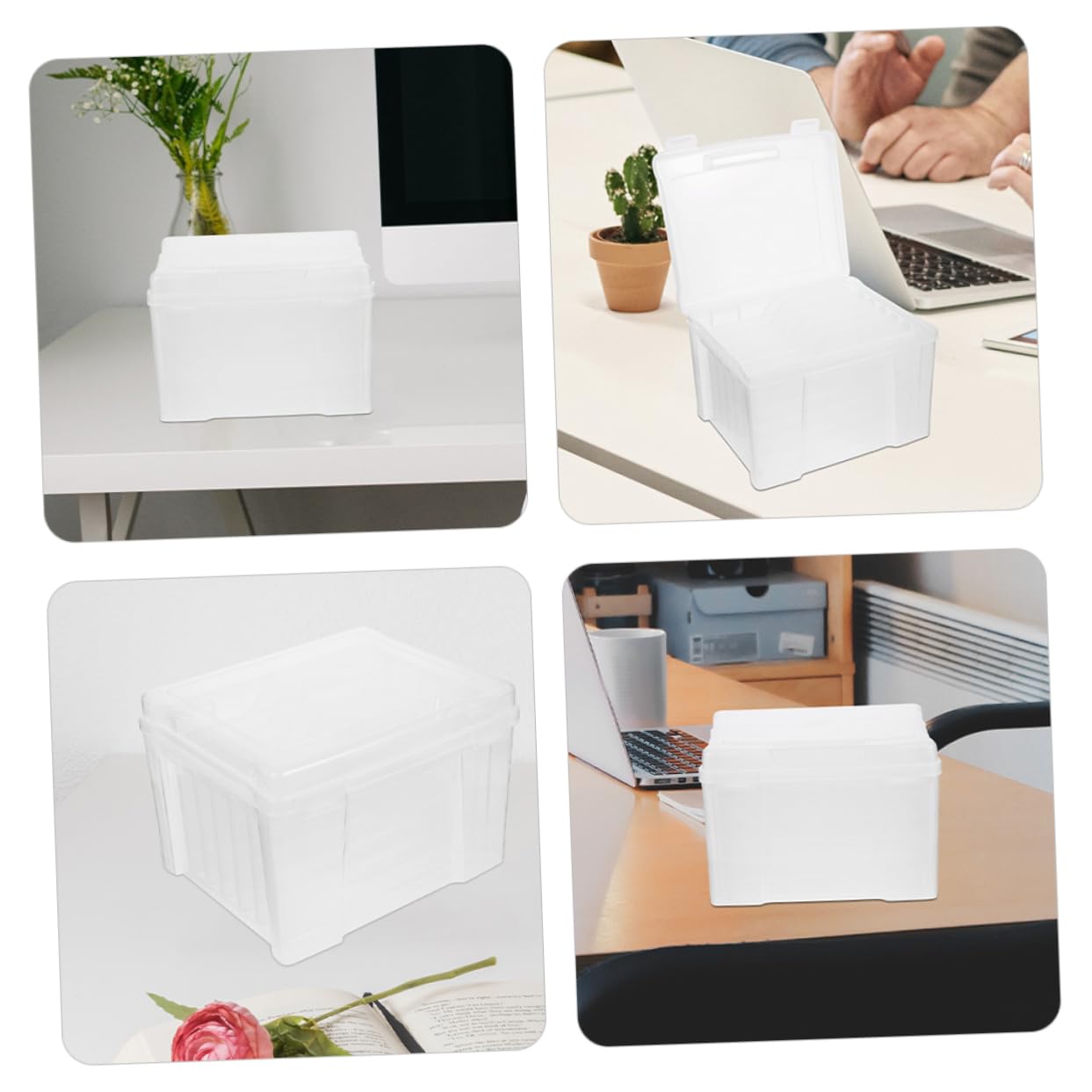 SEWACC Box Photo Storage Box Photo Keeper Makeup Storage Drawers Portable Project Case Parts Storage Case Index Card Organizer Greeting Card Container Electronic Component Case Plastic