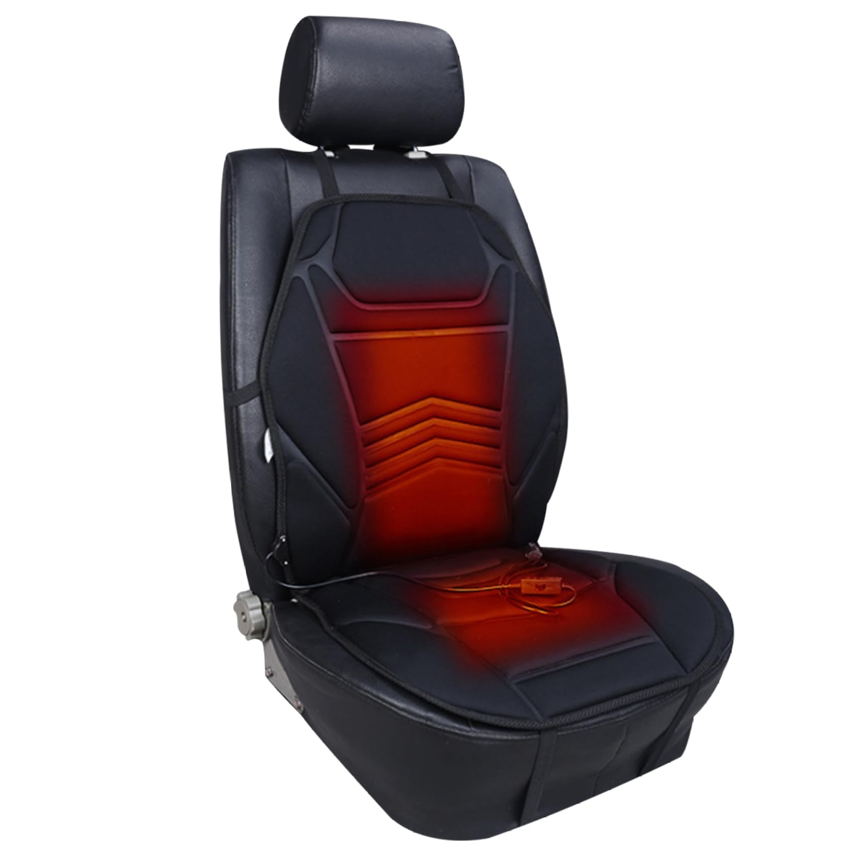 Housse de siège de Voiture chauffante 12 V Coussin siège Voiture Chauffant stéréoscopique 3D avec Crochets Fixes et Fond antidérapant Chauffe- Universel Protection Contre la sur