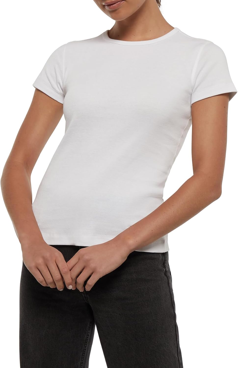 Three Dots Womens Crew Neck Short Sleeve Tee - Image 5