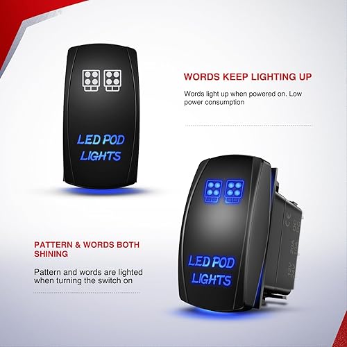 Miniatura 5 de Nilight Kit de arnés de cableado de luces LED POD de 16 AWG, barra de luz LED, interruptor basculante de 12 V, 5 pines, interruptor de palanca de