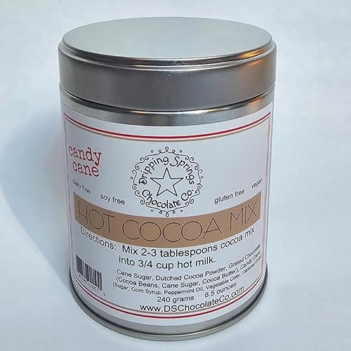 Miniatura 2 de Dripping Springs Chocolate Co Juego de regalo de chocolate caliente de bastón de caramelo, recipiente de mezcla de cacao caliente de bastón de