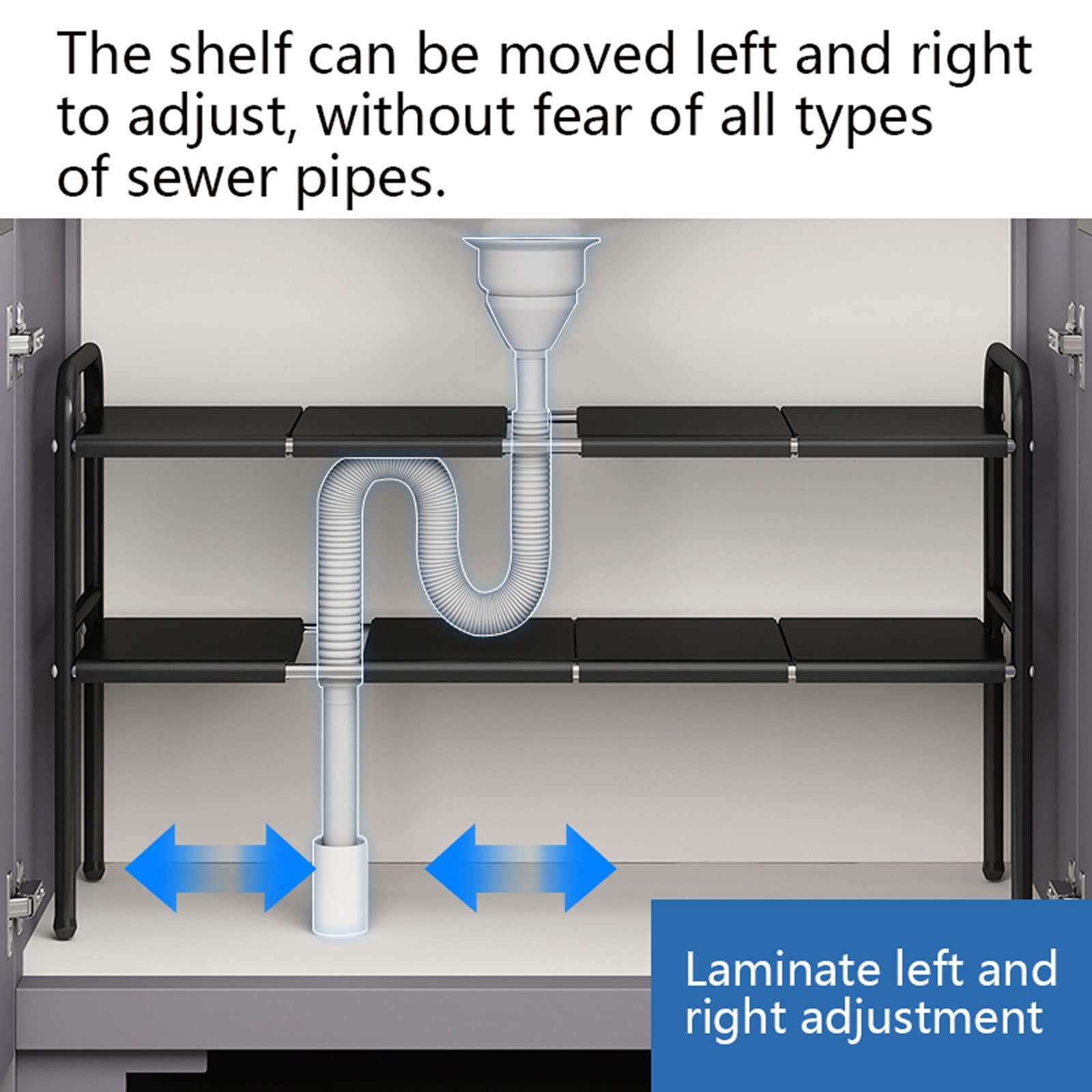 Aufbewahrungsregal unter der Spüle, Küchen-Caddy-Rack-Organizer unter der Spüle, verstellbare, ausziehbare, herausnehmbare, ordentliche Aufbewahrungseinheit – Mehrzweck-Badezimmer-Schuhregale (Farbe