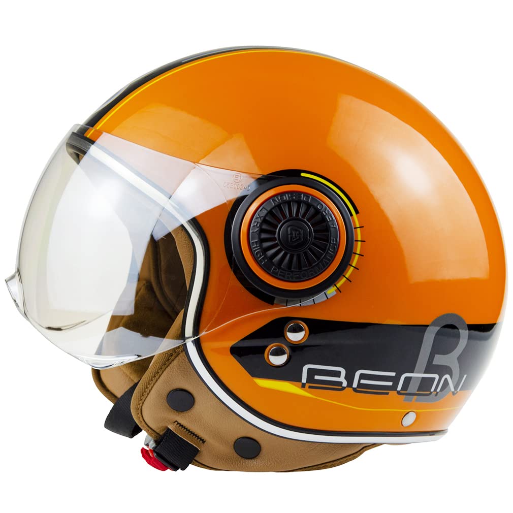 Buy Open Face Motorcycle Helmet, Retro 3/4 Open Face Helmet with Sun