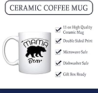 Vista 2 de Veracco Mama Bear Arrow - Taza de café de cerámica blanca, taza de té, divertido regalo de cumpleaños para el día de la madre, para mamá, abuela
