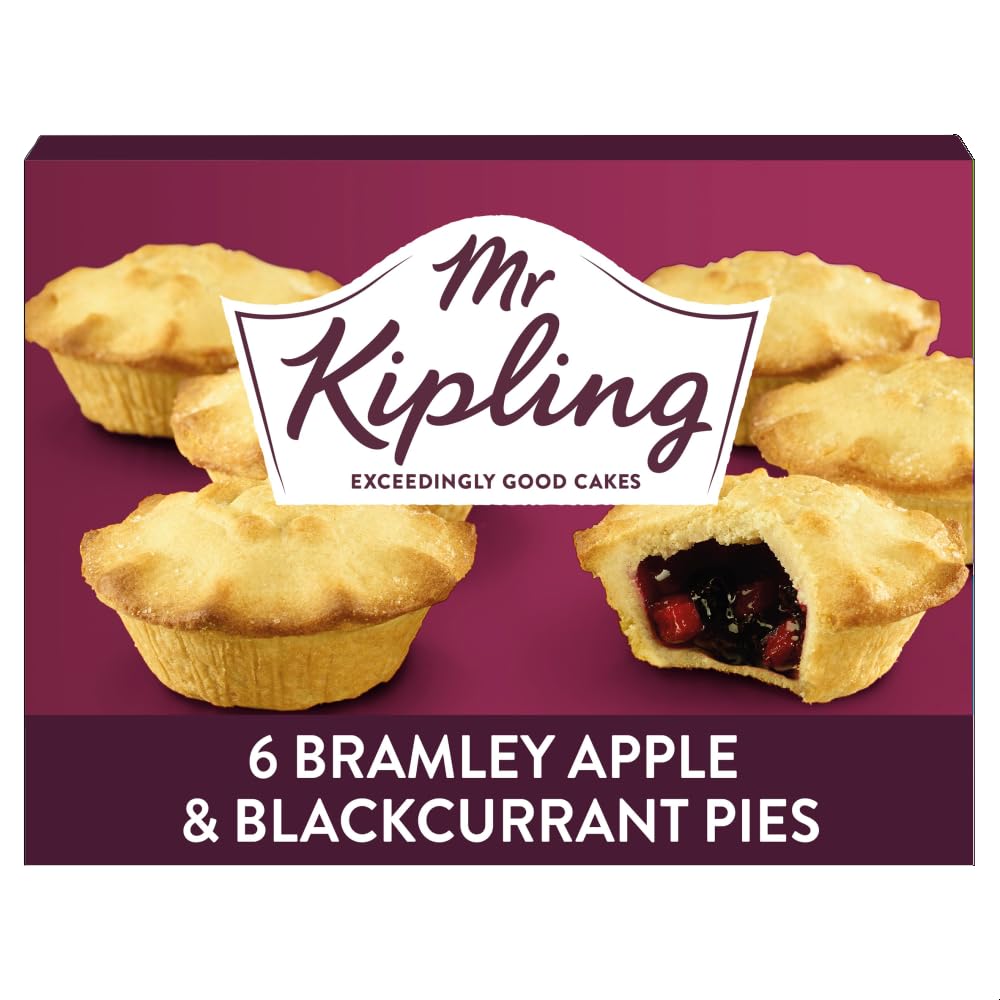 Mr Kipling Bramley Apple & Blackcurrant Pies, 6 Treats – Perfect For Snacking On-the-Go (Pack of 1)