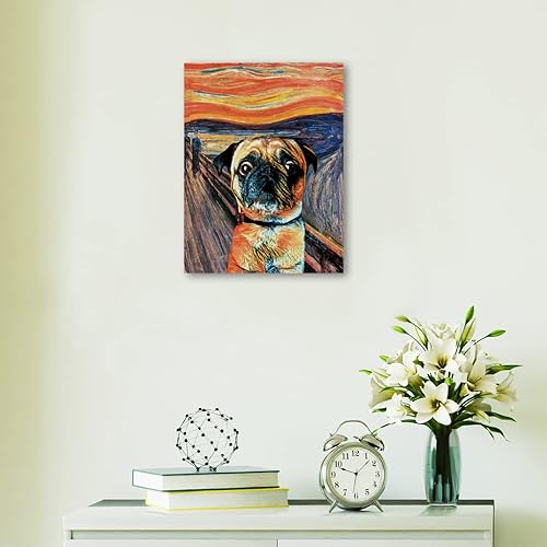 Miniatura 3 de Nogrit Arte de pared de perro pug, regalos de pug para mujeres amantes de los pug, decoración de pug, carteles de perro pug, regalos de mamá pug,