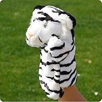Vista 6 de Marionetas de mano de tigre, juguetes de animales de peluche para juego imaginativo de simulación, regalos para niños y niñas (marrón)