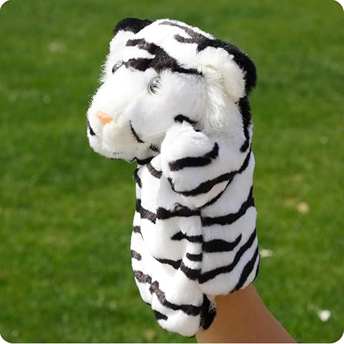Miniatura 6 de Marionetas de mano de tigre, juguetes de animales de peluche para juego imaginativo de simulación, regalos para niños y niñas (marrón)