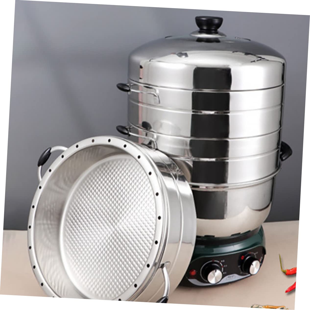 Coperchio per Pentola da Cucina in Acciaio Inox Argento