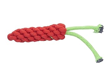 Dogista Durable RED Carrot Knotted Cotton Rope Toys for Teeth Cleaning and Chewing, Small & Medium Dog/Cat/Puppy (Multicolour).