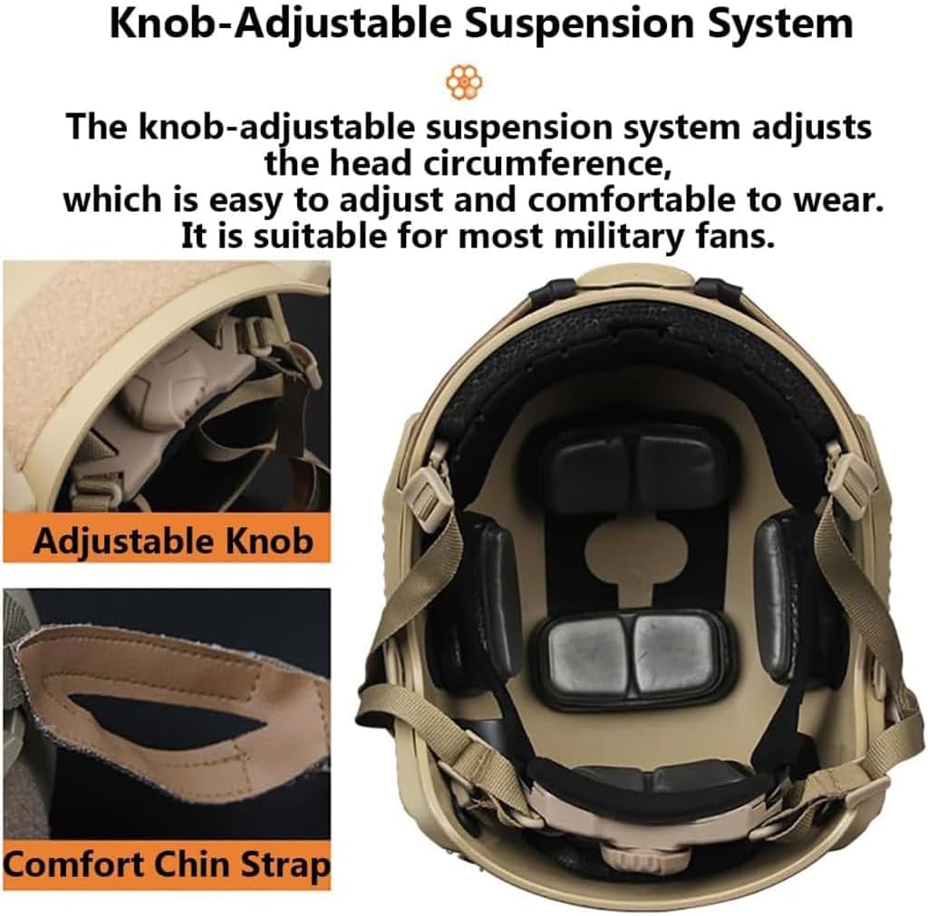 Airsoft Helmet Set Lightweight ABS Helmet with Tactical Headset and Helmet Cover Adjustable Outdoor Tactical Gear for Cosplay Paintball Hunting BB CS Game