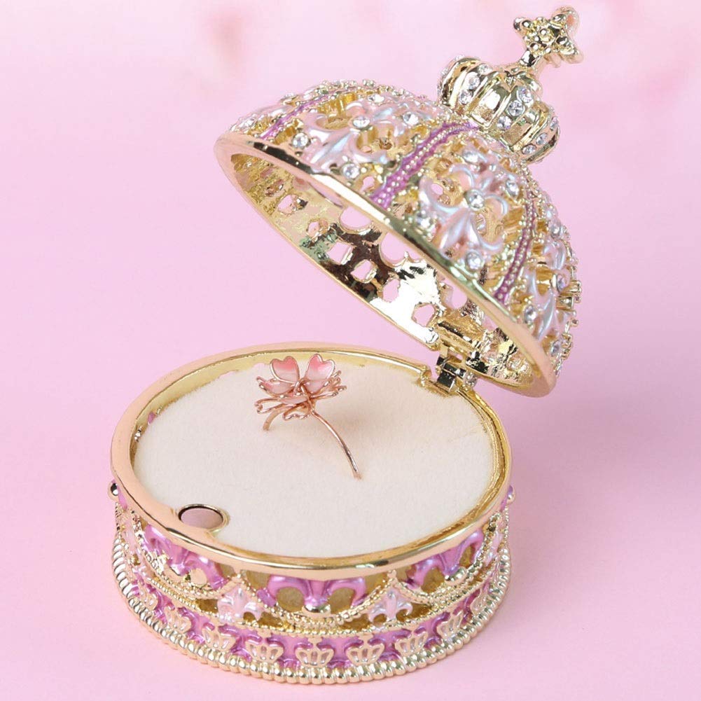 Caja de Almacenamiento de Joyas, Regalo para Mujeres, Caja de joyería de Corona para niñas, Estuche de Almacenamiento de exhibición de Anillos Manual, Organizador de Joyas para ani