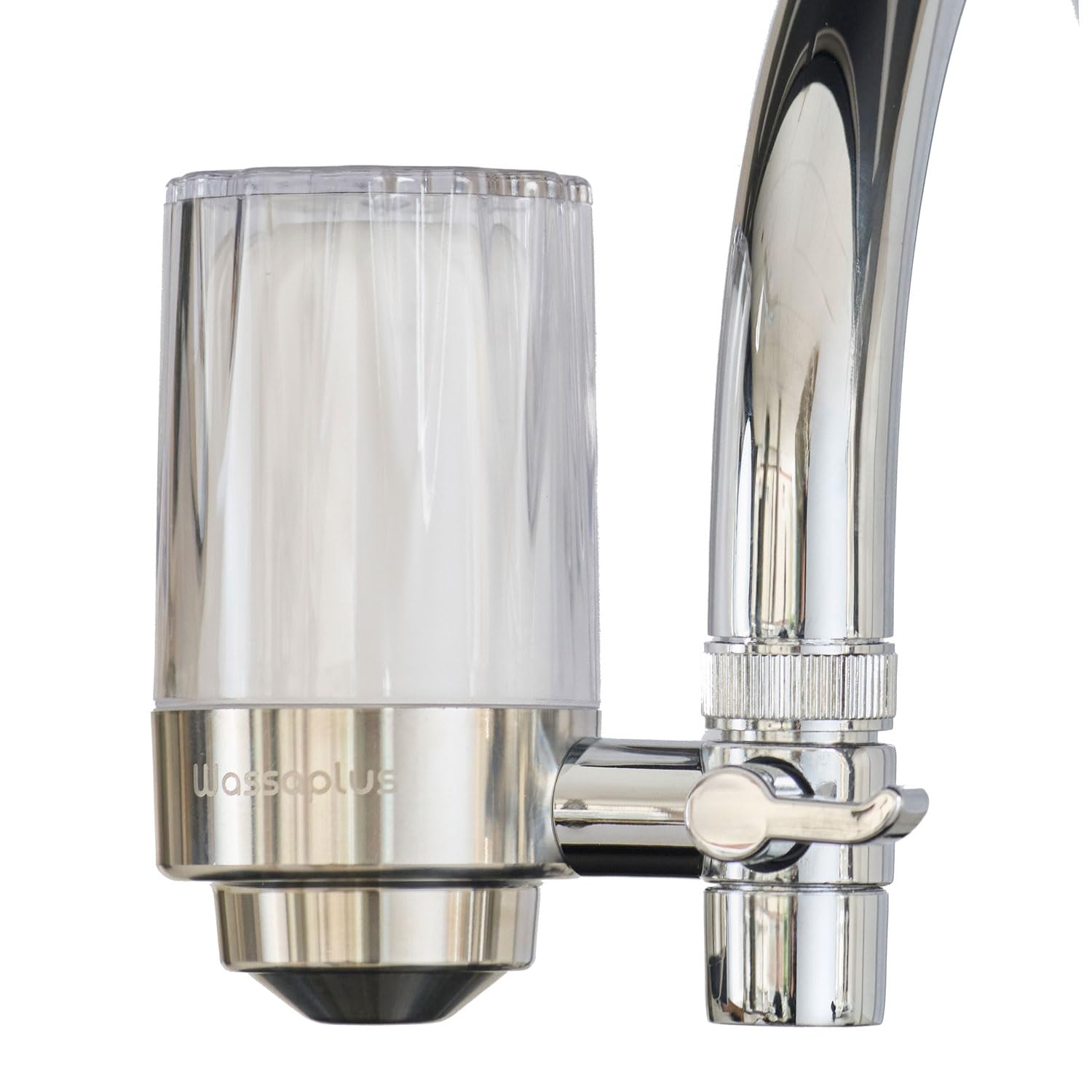 Wassaplus Super Core: Filtro de Agua para Grifo en Acero Inoxidable – Purificador de Agua Ecosostenible - Elimina Cloro, Bacterias, Óxido, Pesticidas, Microplásticos y Mejora el Sabor del Agua