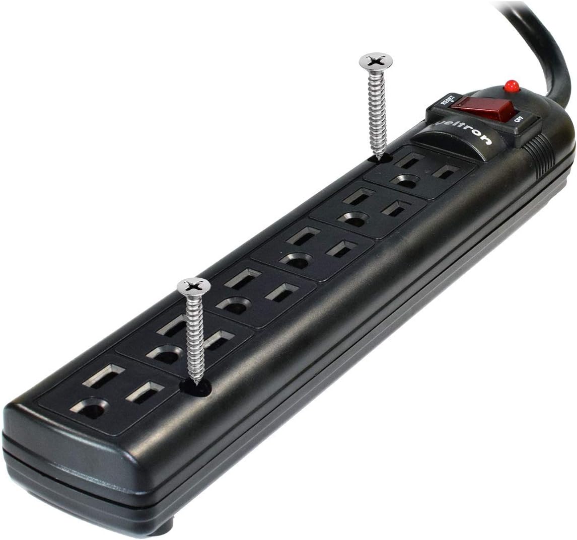 Right Angle Plug Surge Protector 6 FT. (WSP-600PLF-6BK-RA)