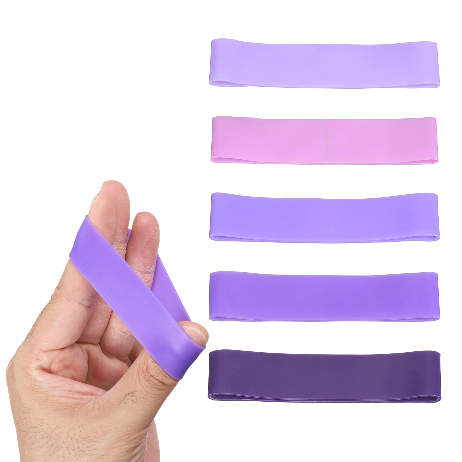 YELARXI Finger Resistance Bands, 5 Level Finger Grip Strengthener Grip Forearm Thumb Exerciser Purple Series & 5Pcs & 5-40 Lb-For(Extension Training/Finger Exercises/Injury Rehabilitation)