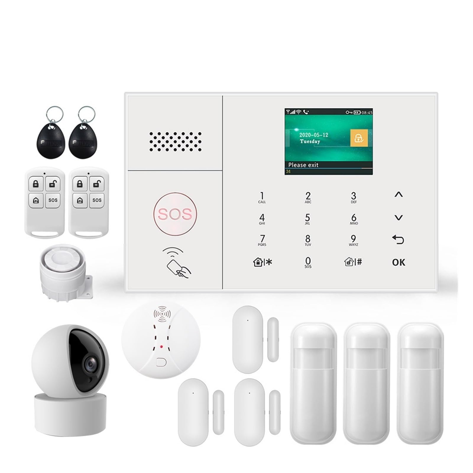 Systemy BezpieczeńStwa W Domu Bezprzewodowy System Alarmowy WiFi Home Security System Z Obsługą Detektora Kamery IP Tuya Smart Life(G)