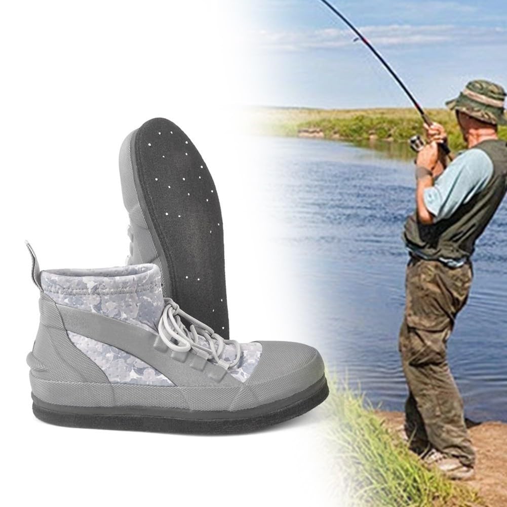 Zapatos para hombre y mujer, antideslizantes, para playa, con orificios de drenaje, rápidos, de neopreno, para pesca, escalada en arrecifes, color gris