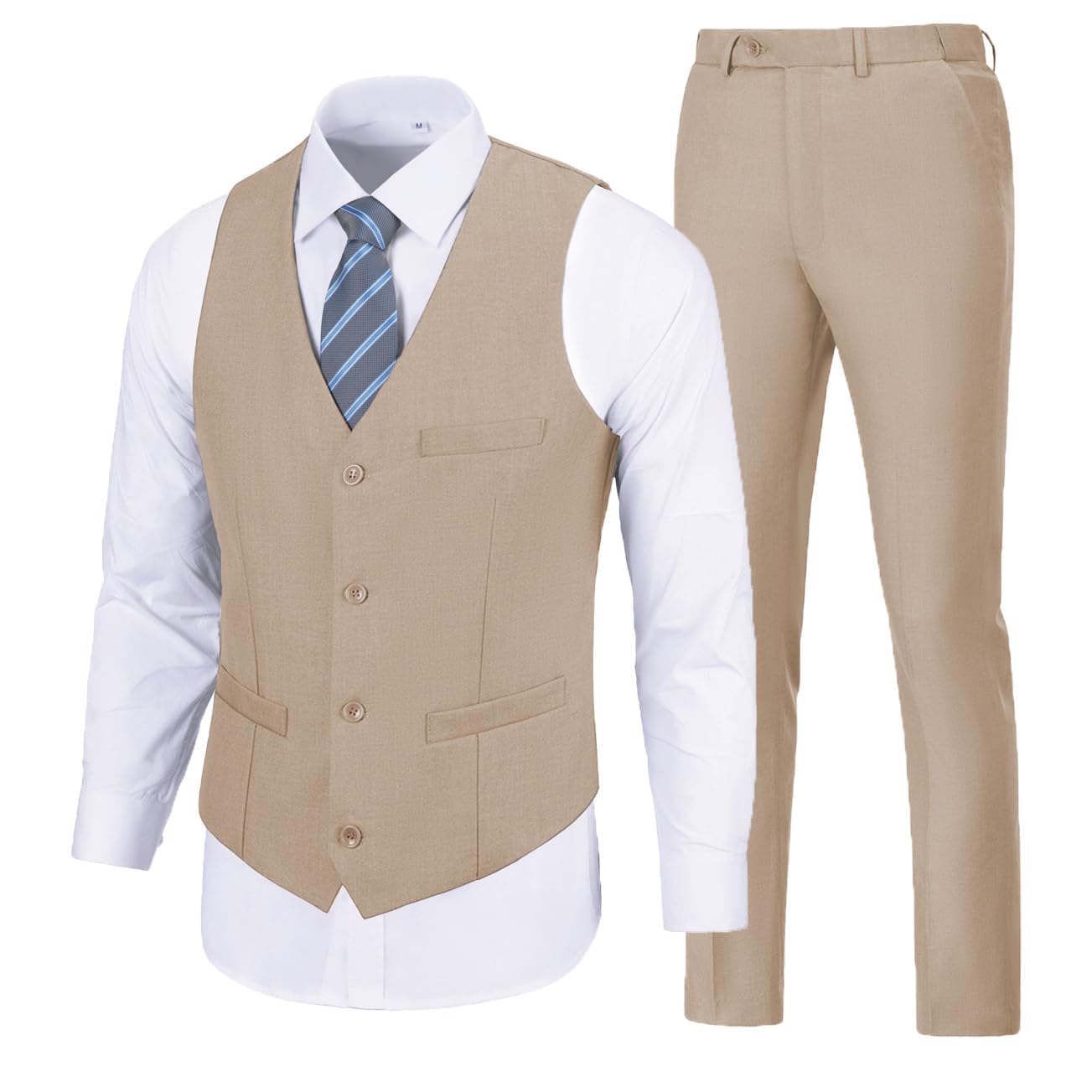 Men's Suit 2 Pieces Slim Fit Dress Vest and Pants Set Prom Suits for Mens Formal Wedding Party Tuxedo