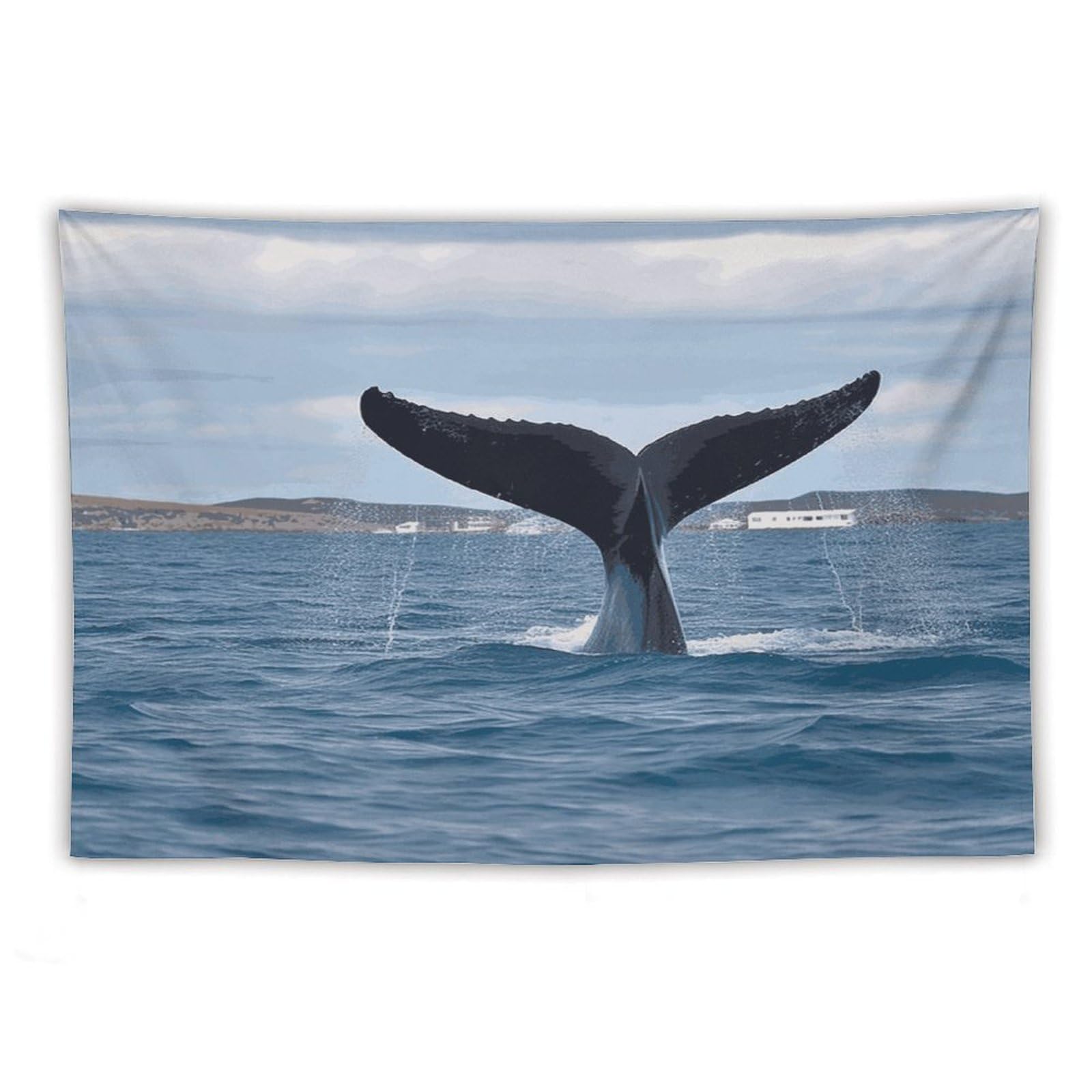 LDGSUPH Whale Tail Tapestry Wall Hanging Decor Anti-fading Aesthetic Wall Tapestries Fashion Wall Blanket Decor Modern Wall Art Tapestry for Bedroom Home Decor 60"x90"