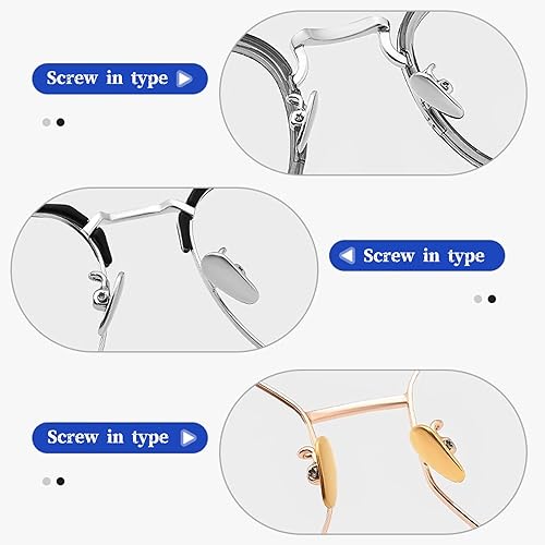 Miniatura 6 de 2 pares de almohadillas de nariz de metal atornilladas, piezas de nariz antideslizantes de titanio, almohadillas de repuesto para lentes de sol con