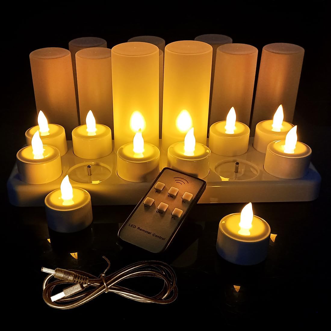 LED Flameless Candles (Yellow with Remote Control)