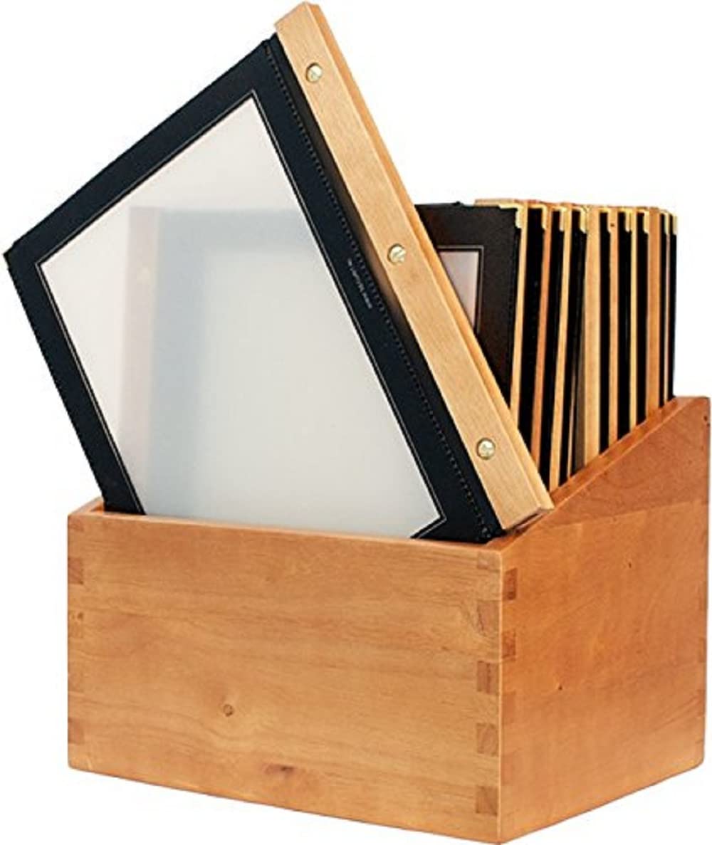 Securit Black Wood Spine American Style Menu Covers And Storage Box A4