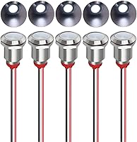 Vista 20 de 5 piezas de luz indicadora LED metálica de 12 mm, lámpara de señal impermeable AC 110V-220V (Rojo)