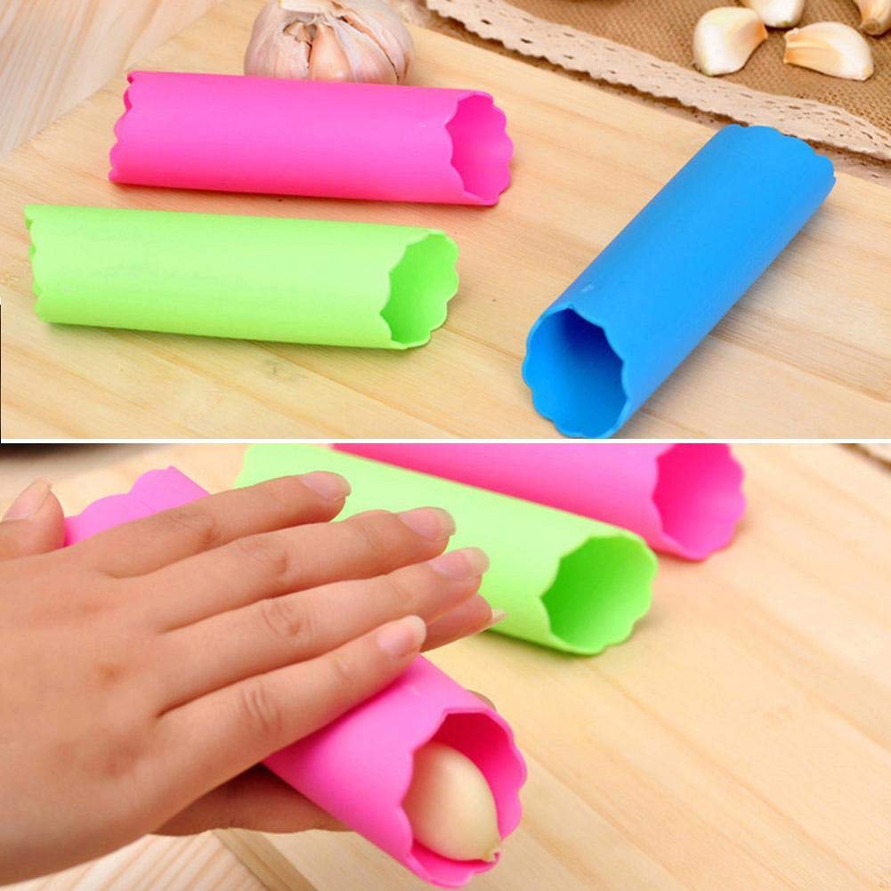 3 Pelapatate In Silicone Per Aglio - Utensile Da Cucina Pratico (Blu, Verde, Arancione) - Foto 7