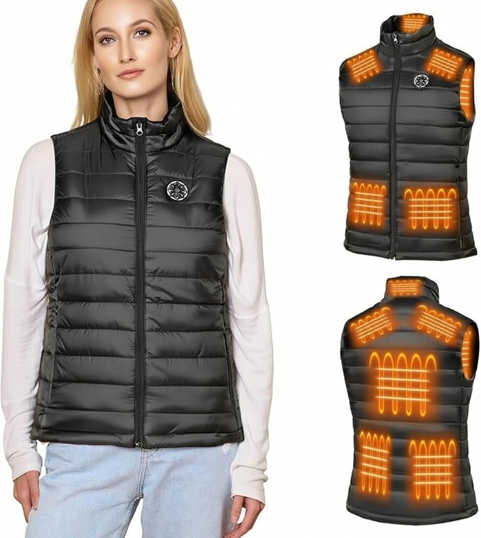 IUUI Women Heated Vest with Battery Pack Included,Quick Heat Up Warming Vest Electric Rechargeable,Long-Lasting Heated Coat