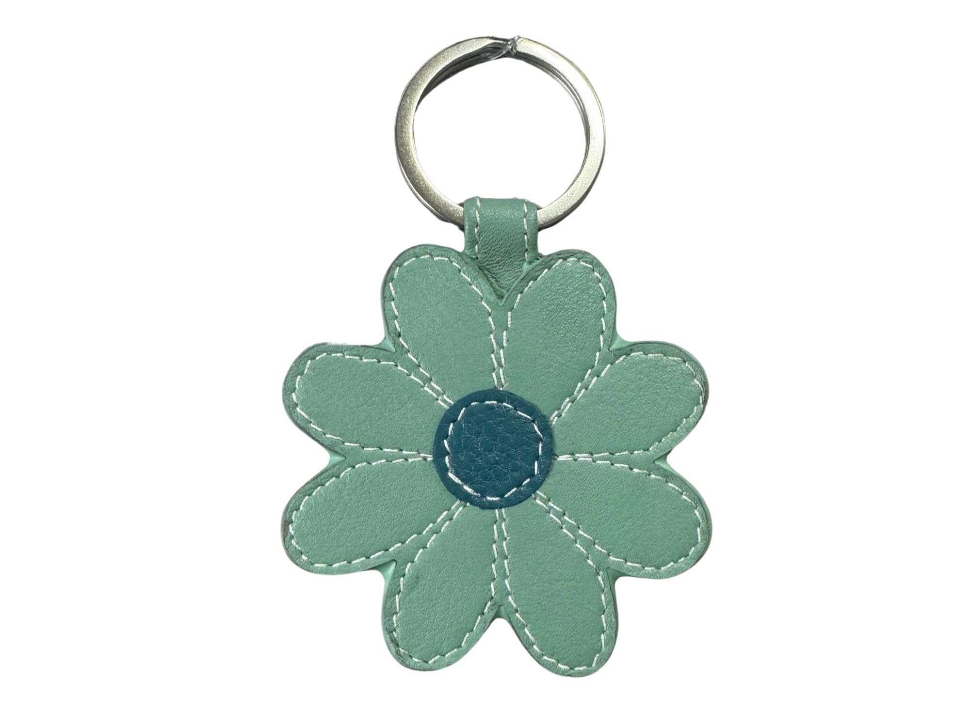 Mala Leather Women's Green Highland Cow Face Leather Keyring