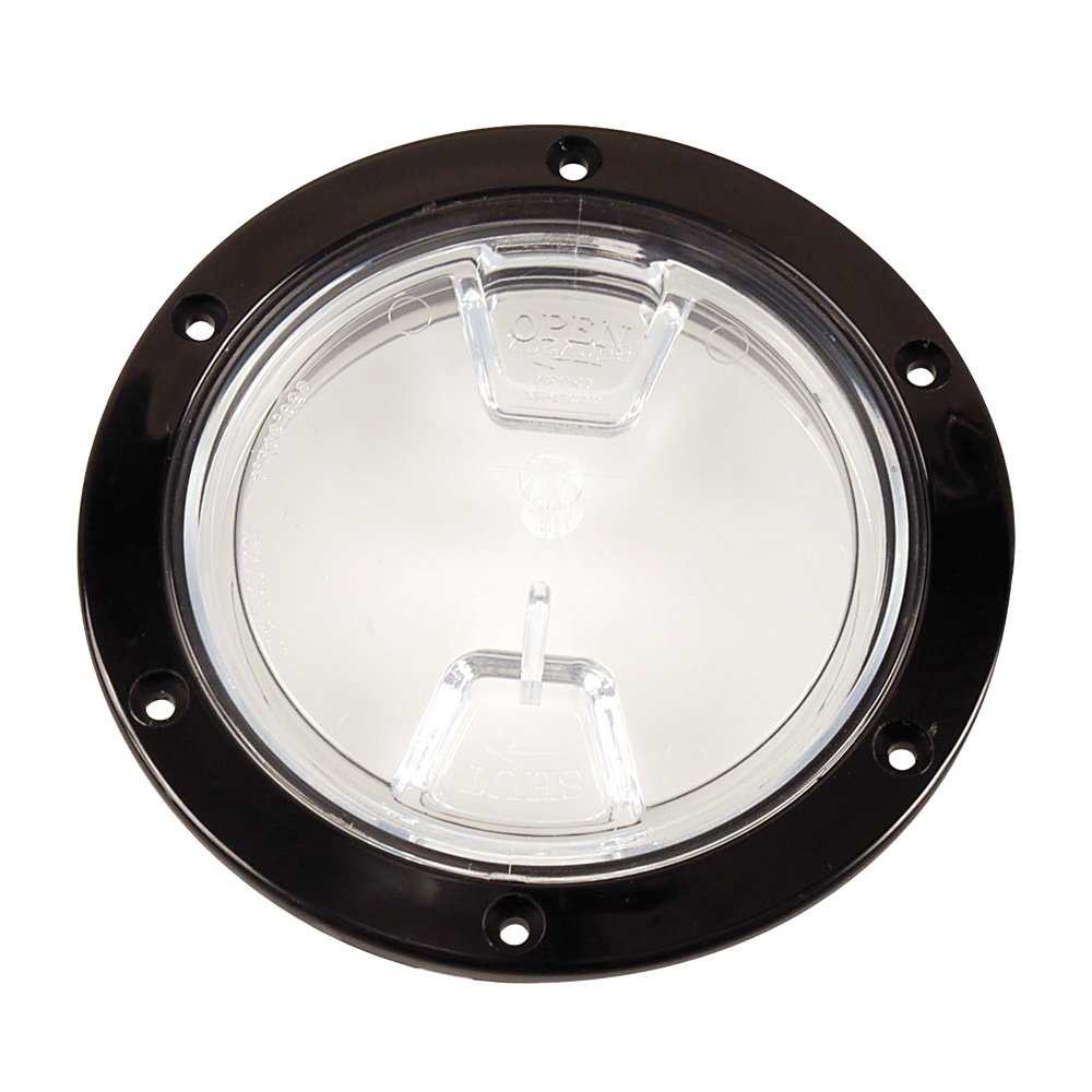 BECKSON MARINE10169613 Beckson 4 Clear Center Screw Out Deck Plate - Black