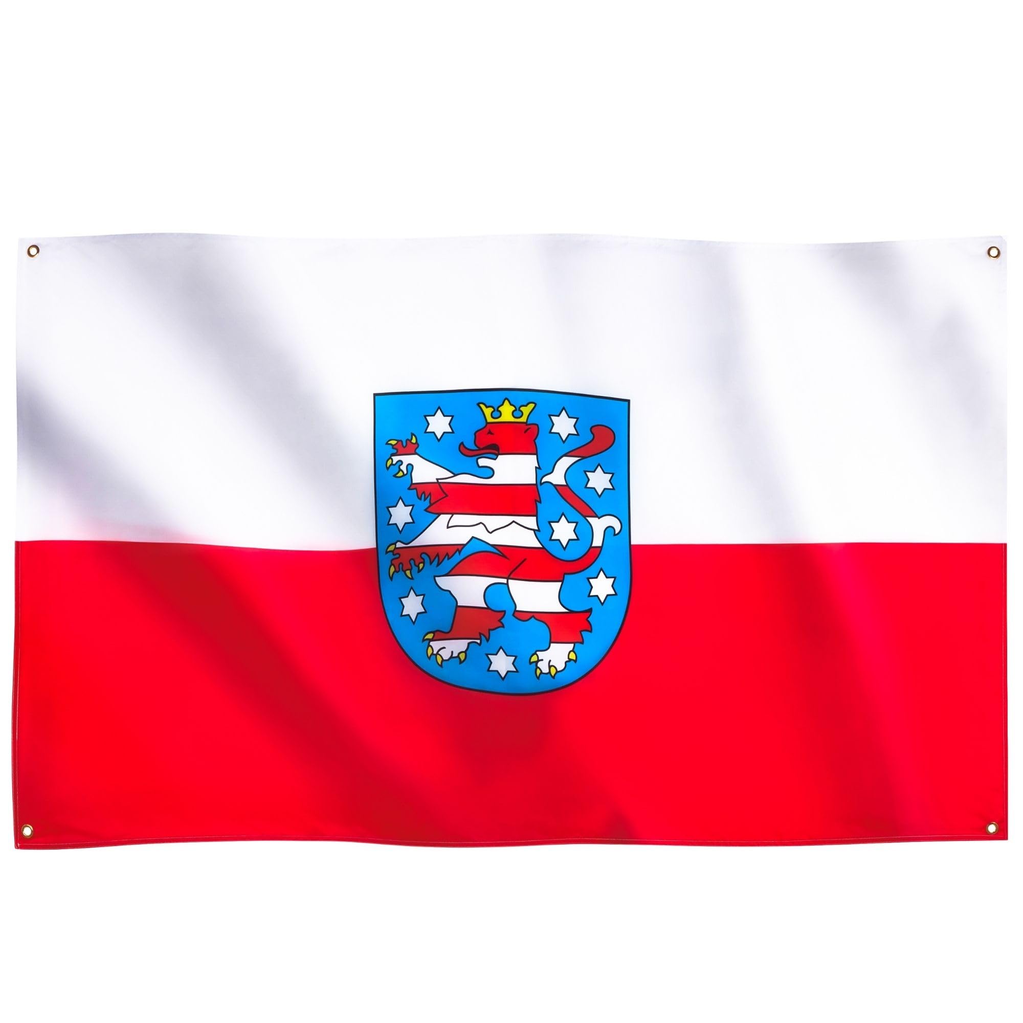 Runesol Thuringia Flag, 91x152cm, 3ft x 5ft, Thüringer Flagge, 4 Grommets, Eyelet in Every Corner, Thuringian Flag
