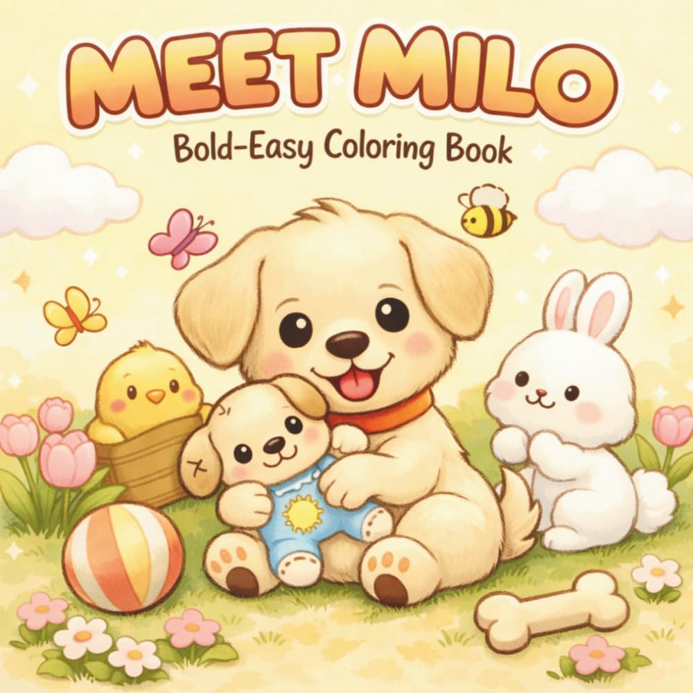 Little Milo’s Big Adventures: A Bold and Easy Kawaii Coloring Book for Kids and Toddlers