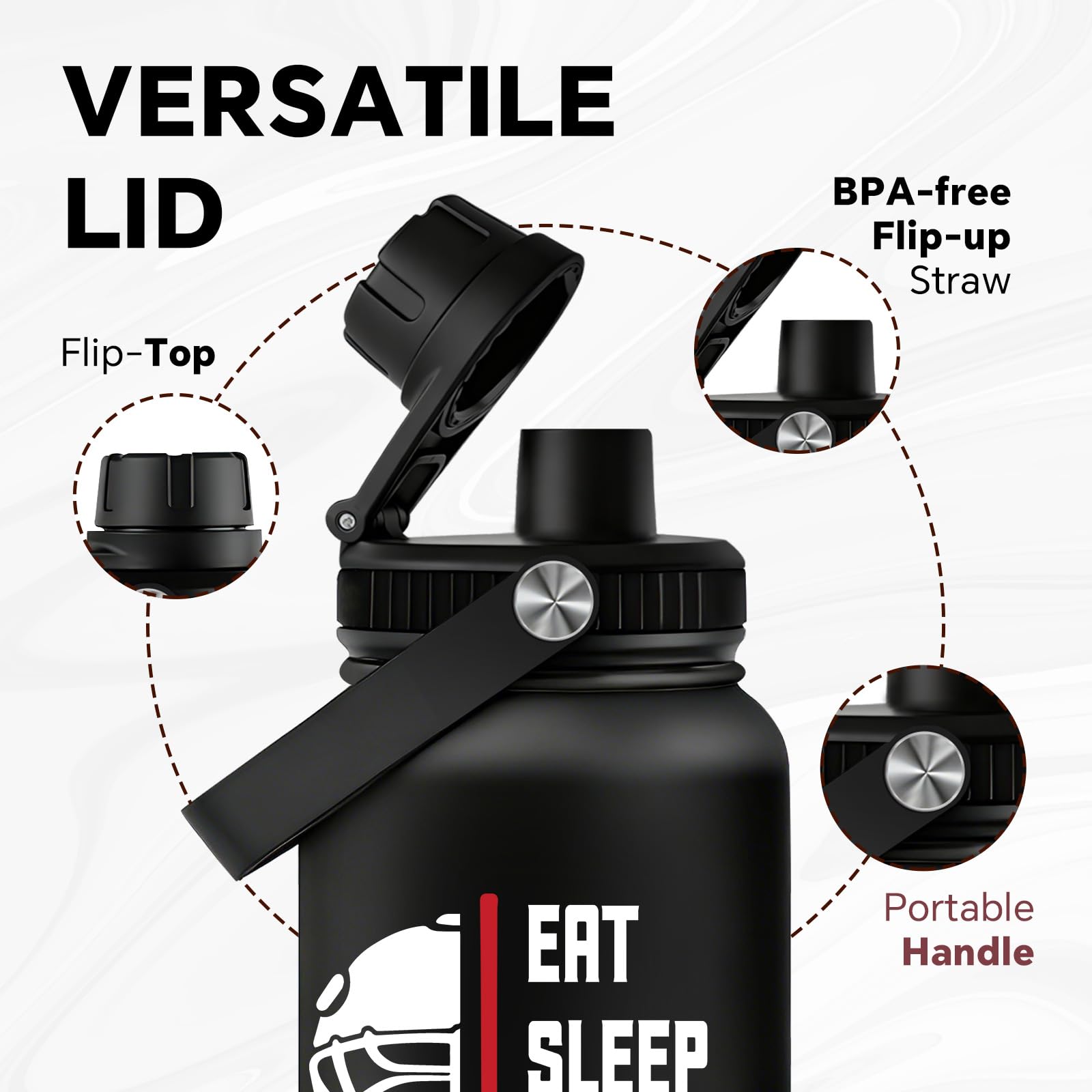 Fufandi Hockey Gifts for Men - Hockey Mom Gifts, Gift Hockey Player for Men Boy - Hockey Lover Sports Love Travel Water Bottle 32oz