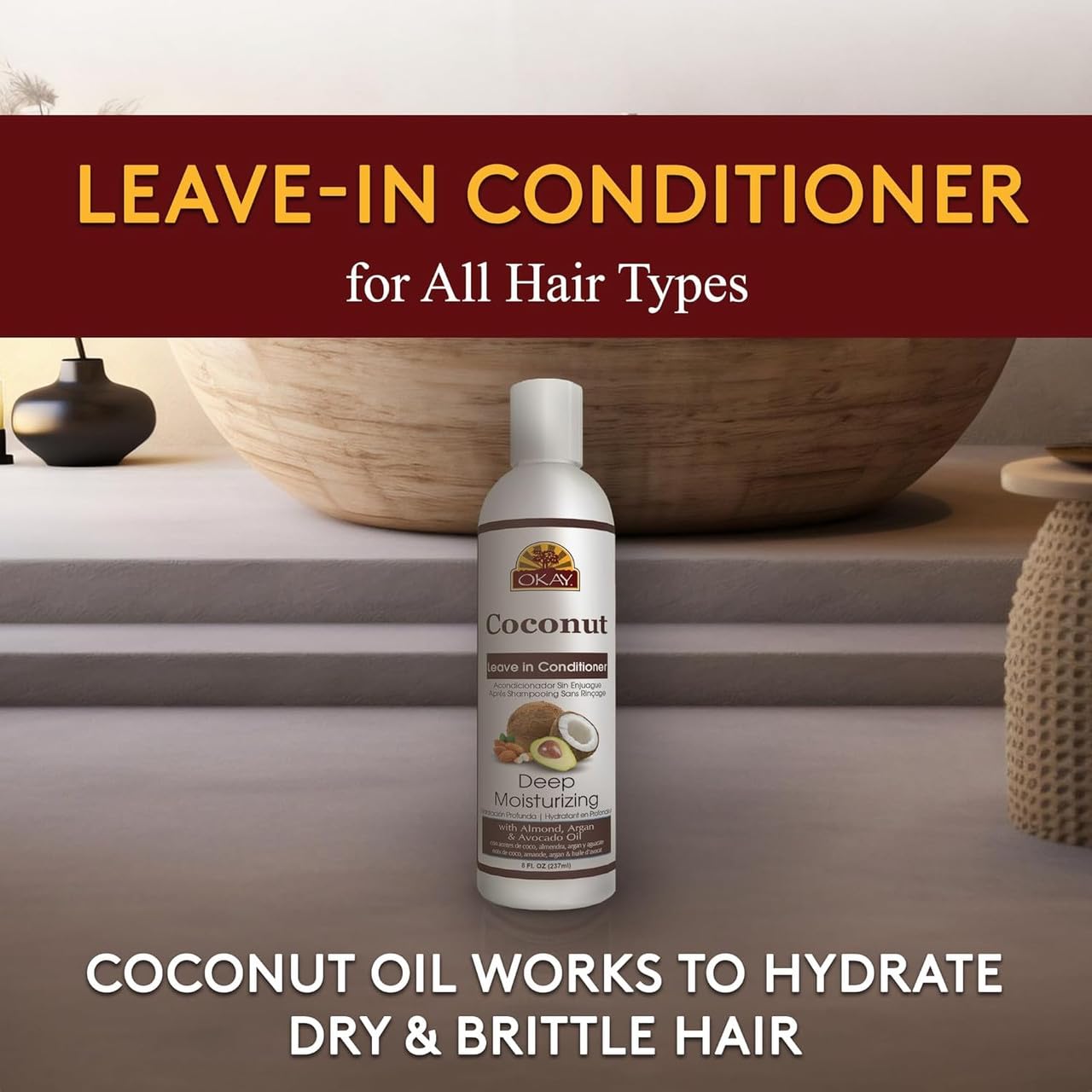 Okay OKAY Coconut Oil Tief Feuchtigkeitsspendende Leave-in Conditioner, 8 Ounce