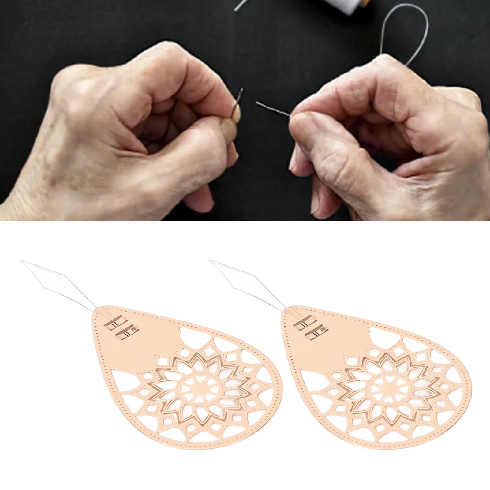 COHEALI 3-Pack Rose Gold Needle Threaders - Alloy Sewing & Embroidery Threading Tools For Hand Crafts