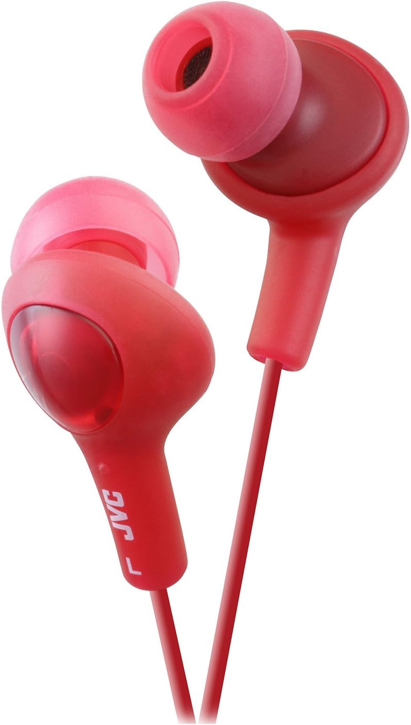 JVC HAFX5R Gumy Plus Inner Ear Headphones (Red)