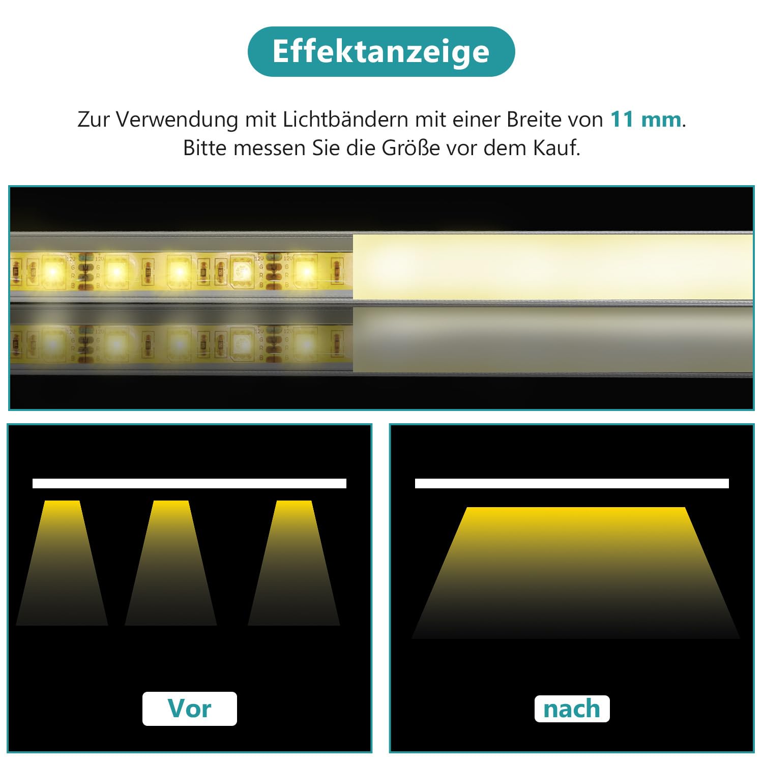 Profil aluminiowy 40 x 1 m profil LED w kształcie litery V z osłoną, zaślepkami i klipsami montażowymi, szyna LED kanał LED do taśm LED