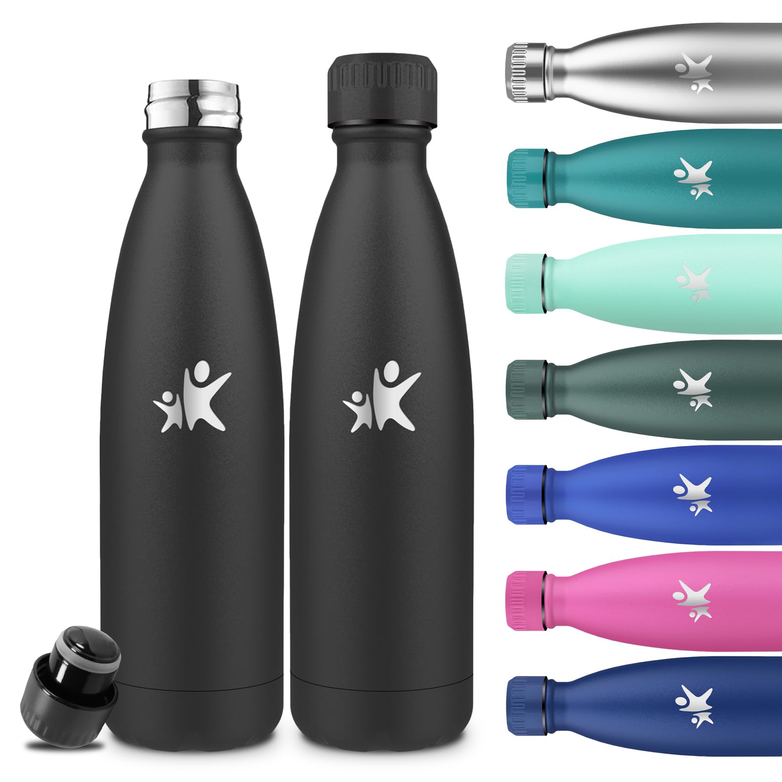 Grsta Insulated Water Bottle, 750ml Water Bottle, BPA Free, Stainless Steel Water Bottle, No Leakage, Thermal Bottles, Keeps Hot for 12 Hours/Cold 24 Hours, Water Bottles for Schools, Offices, Camping