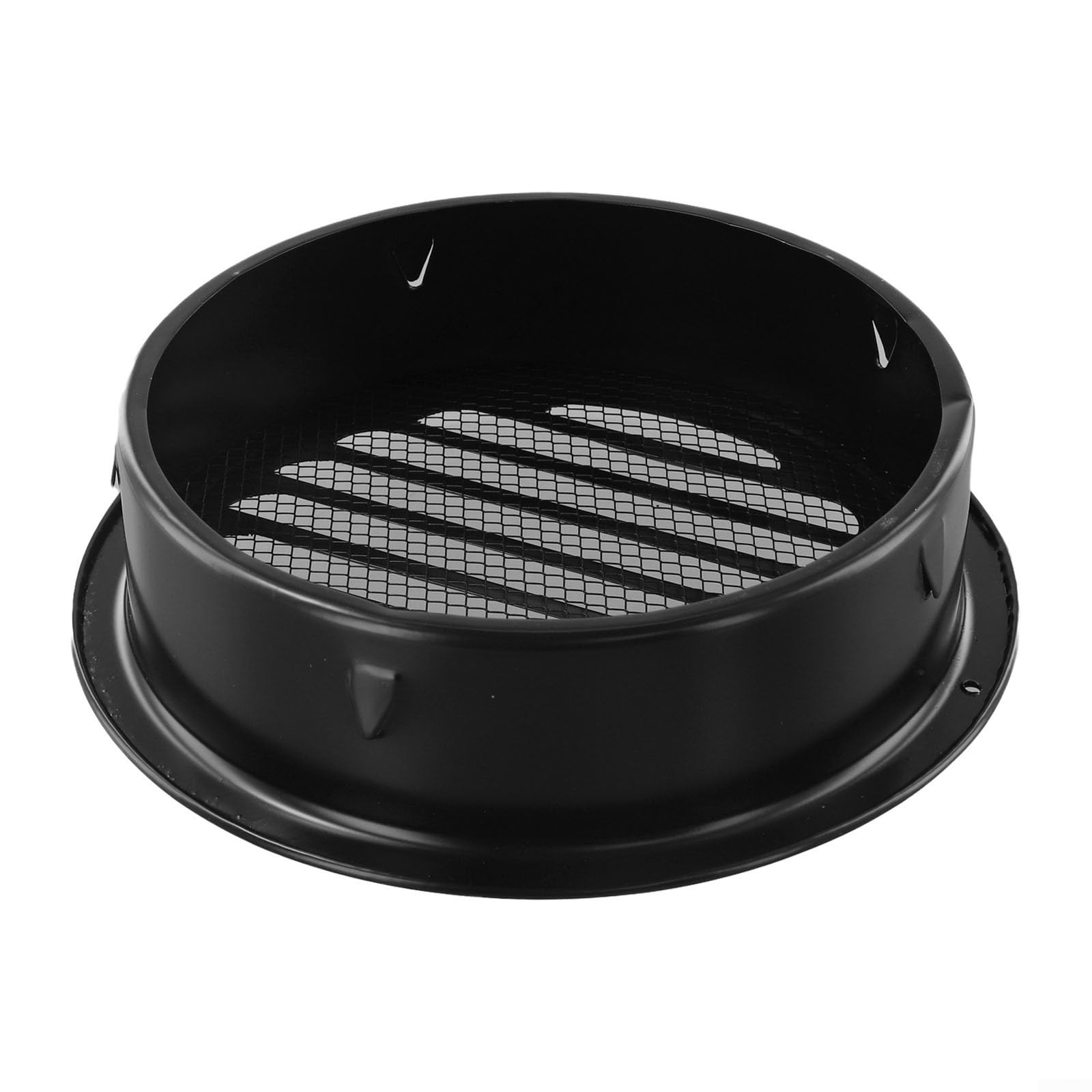 Stainless Steel Round Vent Grille For Exterior Wall Duct Air Circulation With Fine Mesh Filter Black 70mm Size(200mm)
